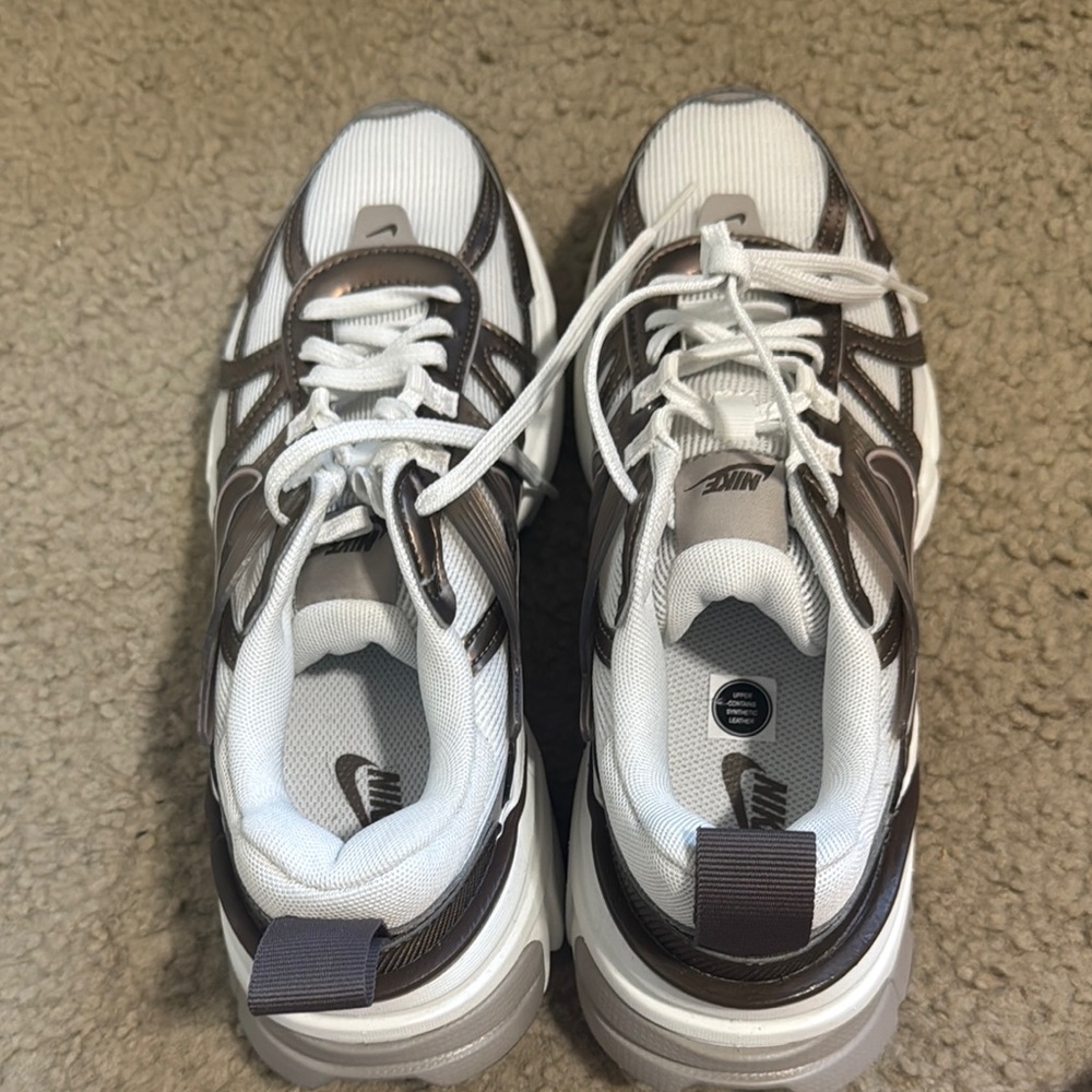 Nike White and Brown Athletic Shoes